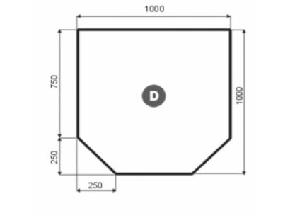 Plech pod kamna čtverec sešikmený 100/100cm tl. 2 mm Romotop